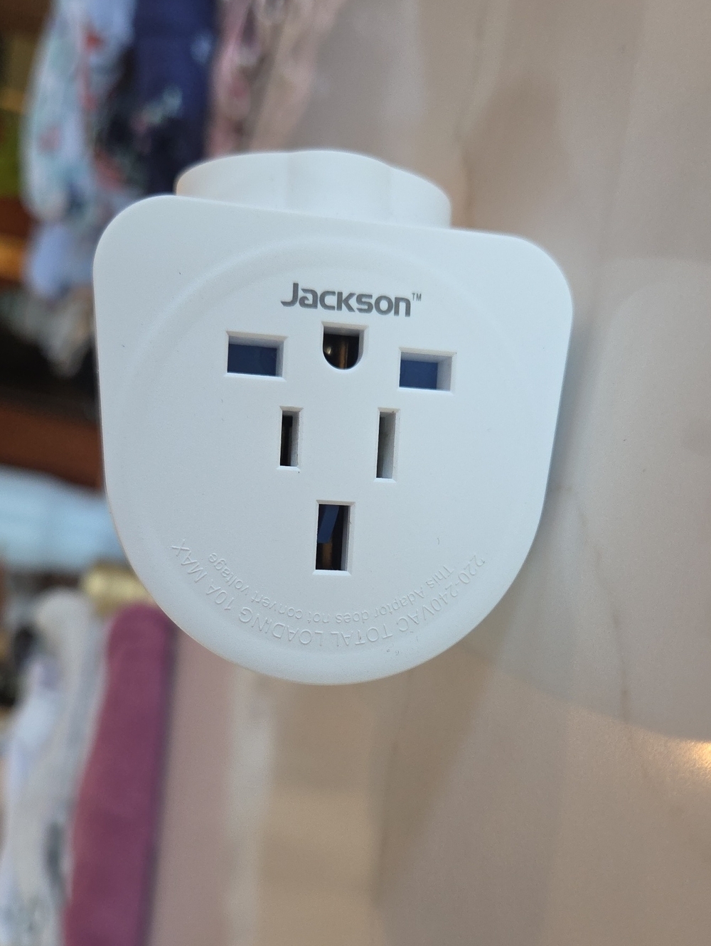 Jackson White Travel Power Plug Adapter - Universal Outlet